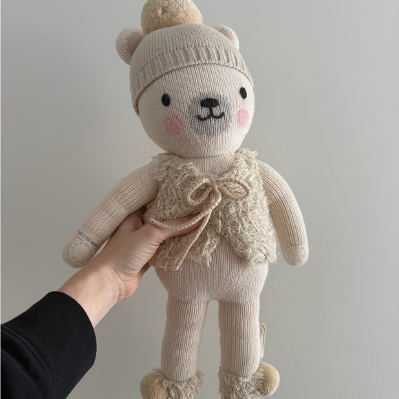 Cuddle + Kind Other - Cuddle and Kind Adorable Cream Knit Bear Toy